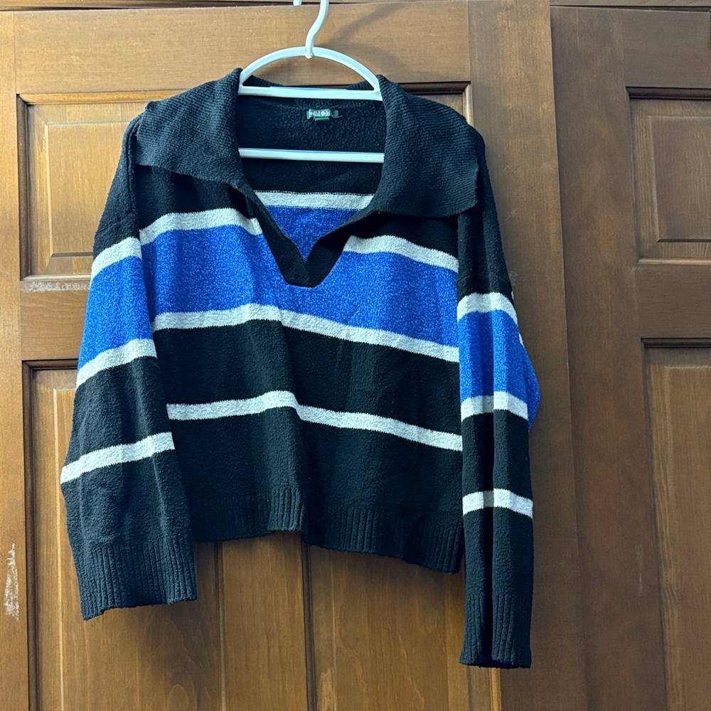 Wild Fable V-Neck Sweater - Blue, Black, and Gray